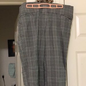 Plaid straight leg pants